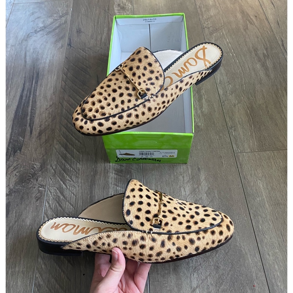 Sam Edelman Linnie Bit Mule Leopard Calf Hair 8.5 NWB Blogger Favorite
